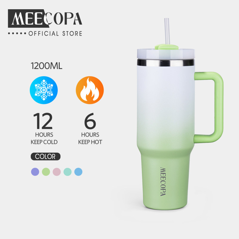 MEECOPA-Stainless Steel Double-layer Straw Cup Portable Car Insulated Cup
